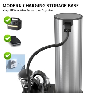 Ensemble d'accessoires pour vin rechargeables en acier inoxydable, coffret cadeau, ouvre-bouteille automatique, ouvre-bouteille électrique - Product Image 5