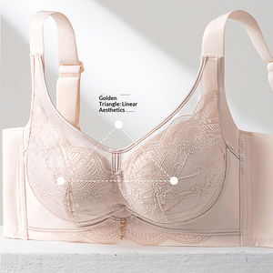 <span class=keywords><strong>Soutien</strong></span>-<span class=keywords><strong>gorge</strong></span> sans armatures en dentelle florale, léger, respirant, à couverture complète, push-up pour petite poitrine, ajusté, grande taille, en stock, vente en gros - Product Image 4