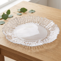 Assiettes de présentation en verre de luxe classiques et modernes, lot de 6, avec couleur personnalisée, pour mariage