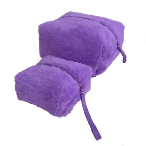 2023 nóng bán dễ thương sang trọng mềm Pouch trang điểm bàn chải trường hợp dễ thương trang điểm túi Fluffy Nhỏ Túi mỹ phẩm