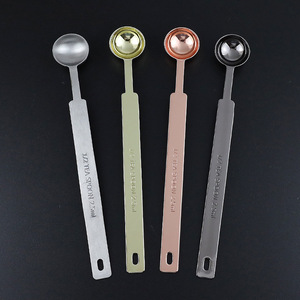 Cuillère à mesurer en métal personnalisée, cuillère à thé argentée, cuillère à mesurer avec échelles gravées pour le café et le lait en poudre - Product Image 2