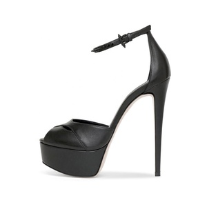 Giày cao gót nữ thời trang đế xuồng, kiểu <span class=keywords><strong>peep</strong></span>-<span class=keywords><strong>toe</strong></span>, quai khóa, kiểu dáng thanh lịch, gót nhọn, quyến rũ, thích hợp đi dự tiệc, quai mắt cá chân, giày mùa hè dành cho nữ - Product Image 4