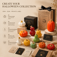 Handgemachtes Kürbisförmiges Duftkerzen-Set für Halloween Herbst-Dekoration Geschenk Heimdekoration, Herbst-Ernte-Kerze OEM Private Label