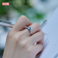 Bague solitaire GIGAJEWE classique à six griffes avec moissanite ronde colorée, plaqué or 18 carats, argent 925, 5 mm, 6,5 mm, 8 mm, 9 mm, bijoux