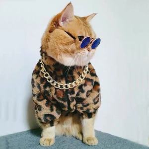 Beautiful Pet Leopard Print Cotton Coat Winter <b>Clothes</b> For <b>Cats</b> And Dogs Comfortable Leisure Wear - Product Image 1