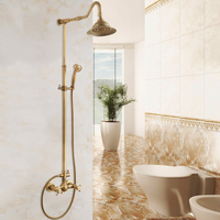 Ensemble de robinets de douche rétro en laiton doré royal, mitigeur de douche classique vintage avec pomme de douche téléphonique Shattaf