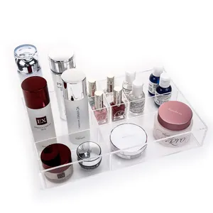 8 Compartment Acrylic Makeup Organizer Countertop Jewelry Storage Display Box Drawer Organizer Tray für School Office Bathroom