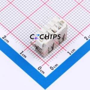 XUBF-012-0311 USB Connector Bent Lead Through Hole Connector Type-A USB 2.0 Female Right Angle Insert - Product Image 2