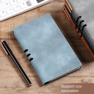 A5 Leather Hardcover Printed Notebook with 100 Sheets for Business Guest Book and Wellness <b>Journal</b> - Product Image 2