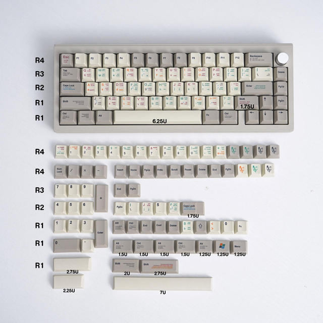 Greek Gray and White 136 Keys PBT Sublimation Cherry Profile Retro 9009 Mechanical Keyboard Keycaps