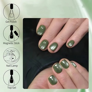 Glacier Blue Crystal Cat Eye <b>Gel</b> Ice-Transparent Blue-Purple Shimmering Glass Bead <b>Nail</b> Art for Winter - Product Image 5