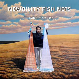 Newbility, red de pesca fundida a mano, malla de 3/8 \ ", monofilamento de nailon, doble nudo, tipo PA6, Material, redes de pesca para jaula de pesca - Product Image 3