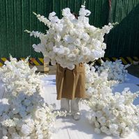 Dekorasi Pernikahan dan Rumah Desain Baru Diameter 80cm 90cm 100cm Bola Bunga Hias Besar Warna Ivory untuk Centerpiece