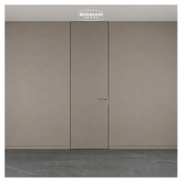 Porte secrète plate taupe sans cadre, gain de place, design moderne et élégant, porte cachée sans joint pour sous-sol avec panneau mural