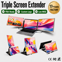 Moniteur portable OEM 15,6 pouces, triple écran, IPS doré, 1080P FHD, type C, extension d'écran pour ordinateur portable, Macbook, PS5, Xbox