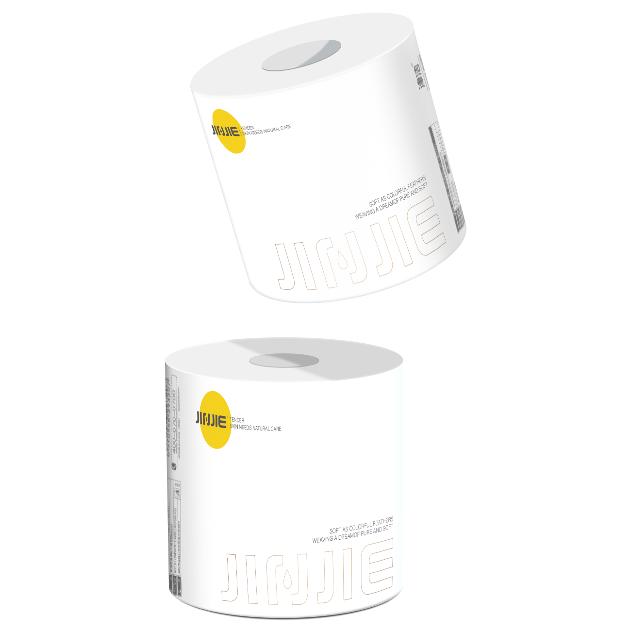 Embossed Soft Bamboo Pulp Hollow Core Toilet Tissue Roll Eco Sustainable Disposable Toilet Paper