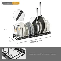 Étagère à vaisselle moderne en métal style vague pour cuisine, support de couvercles de casseroles rétractable et réglable, rangement multifonctionnel pour casseroles