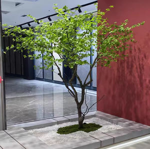 Arbre artificiel en fibre de verre en gros, style bois vieilli, fait main, réaliste, résistant aux UV, pour intérieur, fenêtre, vert, décoratif - Product Image 5