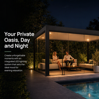 Pergola bioclimatique motorisée en aluminium, DIY, imperméable, moderne, pour extérieur, gazebo, structure de jardin, revêtement poudré, écologique