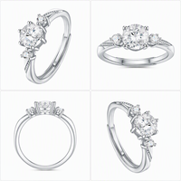 Bague en argent sterling 925 avec moissanite torsadée à six griffes, personnalisable Kirin, certifiée luxe, ajustable, OEM ODM