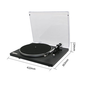 Tourne-disques vinyle stéréo avec amplificateur RIAA intégré, nostalgique en bois, avec fonction d'enregistrement/Bluetooth - Product Image 6