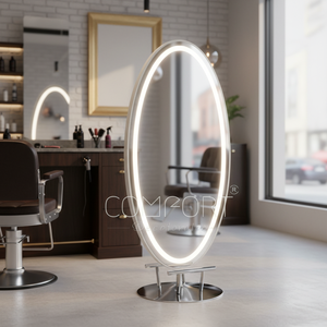 Grand miroir de coiffure double face avec cadre doré et lumières LED Design unique pour salon de coiffure utilisation cosmétique - Product Image 3