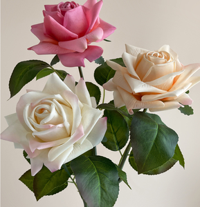 Real Touch Hidratante Flores artificiales Boda Rosas decorativas Manojo Látex Rosas blancas Real Touch Flower - Product Image 2