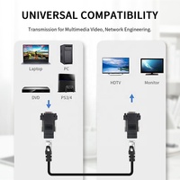 Extensor VGA Utp Cat5/5e/6 VGA a Lan Cat5 Cat5e Cat6, Adaptador convertidor