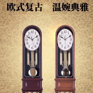 Vintage Wall <b>Clock</b> Rectangular Reddish Brown Single Sided Scanning <b>Mechanism</b> Home Decoration Living Room Ornament - Product Image 1