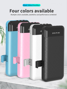Banco <span class=keywords><strong>de</strong></span> Energía Portátil <span class=keywords><strong>de</strong></span> 10000mAh con Cables Integrados y Soporte para Teléfono, Cargador Portátil con 4 Salidas y Pantalla LED - Product Image 1