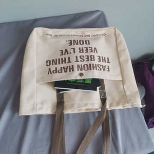 Công Suất Lớn Ban Đầu Biểu Tượng Tùy Chỉnh Thư Bông Vải <span class=keywords><strong>Tote</strong></span> Túi Với Túi Dây Kéo - Product Image 4