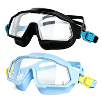 Masque de natation YL2300 à injection directe de silicone liquide, grande fenêtre panoramique, anti-buée, revêtement UV, miroir or/argent