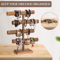 Vente chaude en bois grand porte-bracelets organisateur bracelet support de rangement porte-bracelet en bois massif
