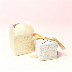 Özel Logo kare şekli çikolata şeker kurdelalı kutu düğün iyilik misafirler için altın düğün şeker kutusu - Product Image 1