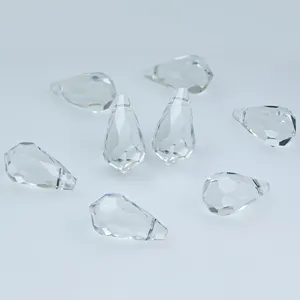 Оптовая продажа, камень в форме капли, прозрачный кристалл, граненые бусины для ювелирных аксессуаров