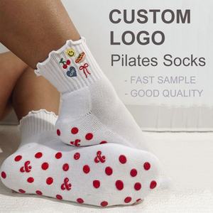 Calcetines de Yoga Antideslizantes con Logotipo Personalizado, Calcetines de Pilates de Algodón para Mujer, Diseño Antideslizante, Calcetines de Ballet en Venta al Por Mayor - Product Image 1