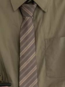 Corbata <span class=keywords><strong>de</strong></span> rayas <span class=keywords><strong>de</strong></span> café Contraste verde Vintage Hecho a mano Marrón Estilo <span class=keywords><strong>de</strong></span> la <span class=keywords><strong>Academia</strong></span> Japonesa Moda versátil - Product Image 5