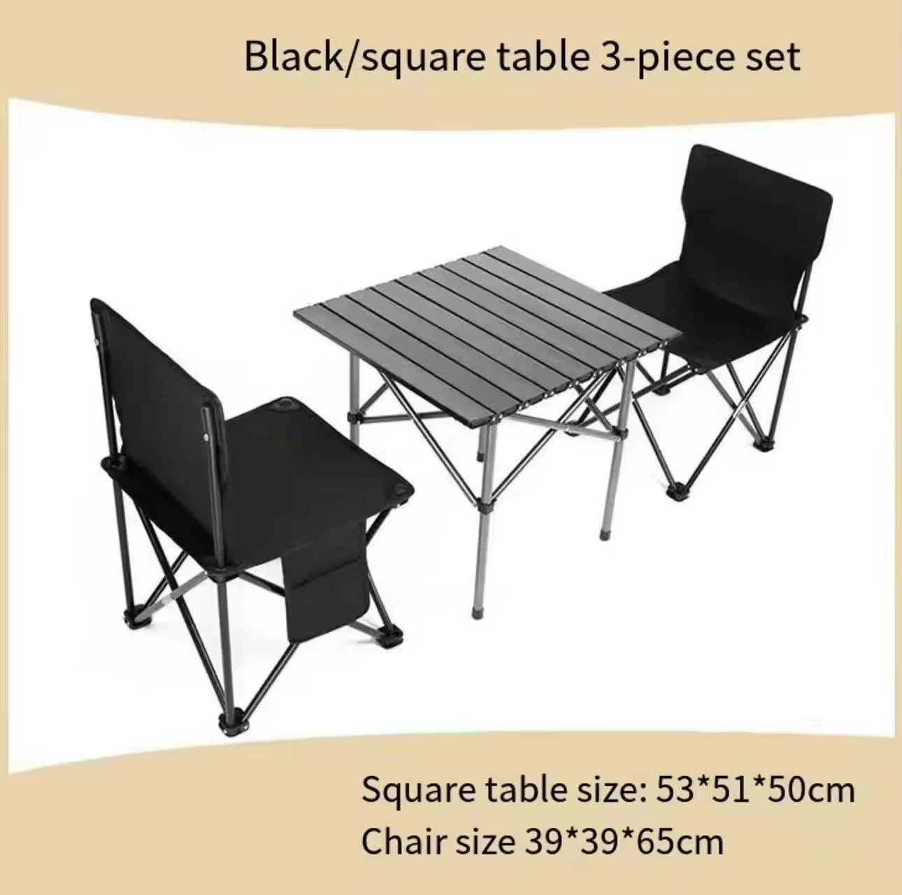 Table carrée + 2 chaises