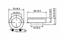 (QY26-Z3) Mini 26mm 4 Ohm 3w Excitateur audio à vibrations 1 pouce Transducteur de conduction osseuse en métal Haut-parleur