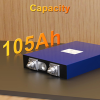 Sel Baterai Isi Ulang LiFePO4 3.2V 105Ah DIY Paket Baterai 12V 24V Cocok untuk Sistem Penyimpanan Tenaga Surya, Perahu Laut, dan Kereta Golf
