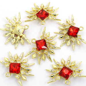Colgante de Aleación Dorada con Dije de Estrella Radiante y Piedra de Cristal Cuadrada para Adorno de Traje de Danza Flamenca - Product Image 6