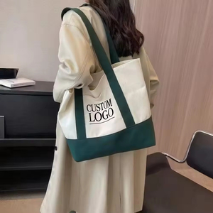 Venta Directa de Fábrica, Bolsas de Tela de Lona Ecológicas con Impresión de Logotipo Personalizado, Bolsas de <span class=keywords><strong>Compras</strong></span> de Algodón con Diseño de Patchwork - Product Image 2