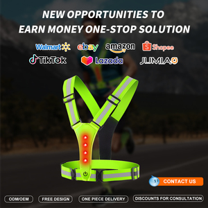 Gilet de sécurité pour enfant avec logo réfléchissant Gilet de course à signal LED haute visibilité Jaune Imperméable pour le cyclisme et la course - Product Image 3