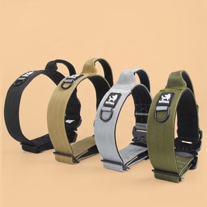 Boucle en métal personnalisée de haute qualité, robuste, tactique pour animaux de compagnie avec poignée, collier pour chien de taille moyenne et grande - Product Image 1