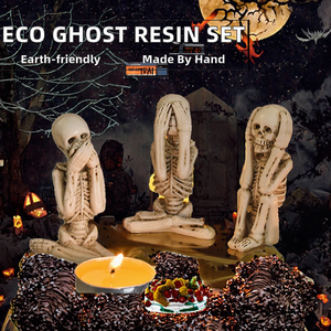 Set de Decoraciones Artesanales de Resina de Tres Fantasmas de Terror para Halloween, Navidad y Festival del Anime, Ecológicas, Venta al por Mayor - Product Image 2