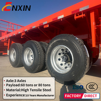 Semi-remorque plateau 2, 3 ou 4 essieux 40FT 45FT en acier T700 pour transport de conteneurs – Fournisseur chinois