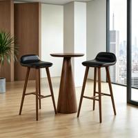 Tabouret de bar haut en bois moderne avec finition couleur personnalisée pour hôtel, café, restaurant, commande en gros