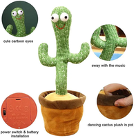 Drôle Électrique Cactus En Peluche Poupée Twist Danse Jouet Décor Enregistrement Perroquet USB Cactus En Peluche Jouet Drôle De Danse Chanter Jouet
