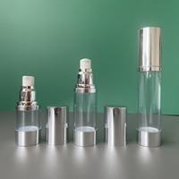 Bouteilles de lotion en plastique argenté de 15ml 30ml 50ml 100ml Bouteilles sans air en plastique colorées à cylindre personnalisé