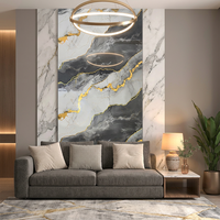 Panneau mural en PVC effet marbre ivoire, grand format, étanche, avec revêtement UV, facile à installer, flexible, prix de gros